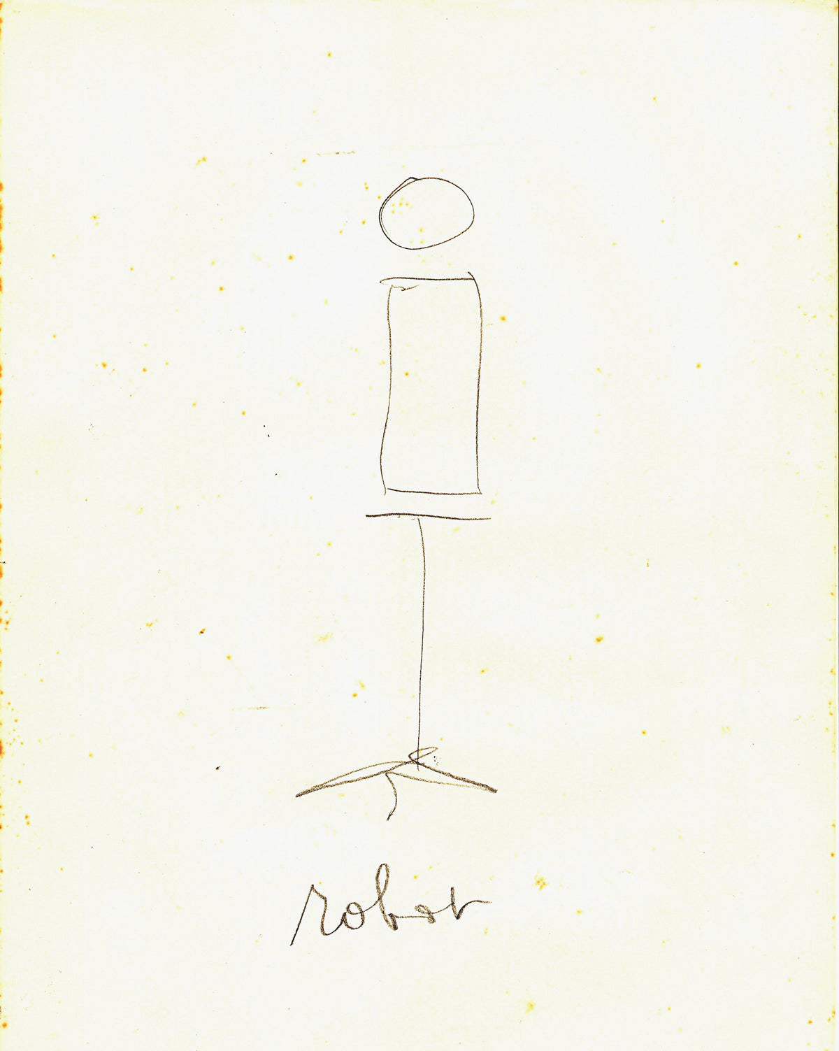 Dessin Ebauche (1ère Marionnette électronique), encre marron